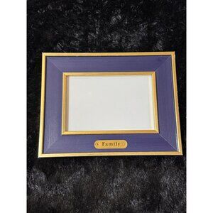 Purple & Gold Family Picture Frame 6" X 4" Horizontal Display With Back Stand